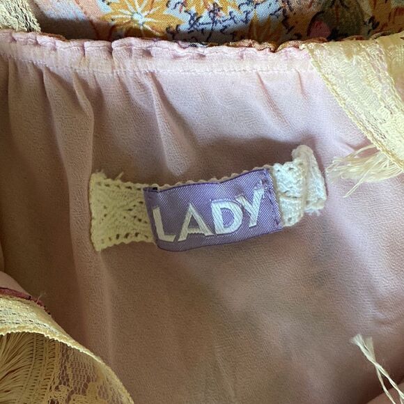 Lady Pink Floral Fringe Tent Summer Mini Dress Size Small - Picture 9 of 12